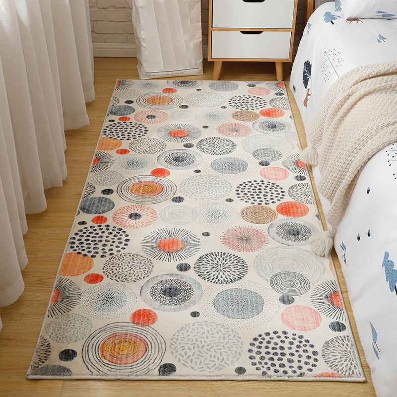 Modern Plant Printed Rug Multi Colored Polyster Indoor Rug Non-Slip Backing Easy Care Area Carpet for Decoration