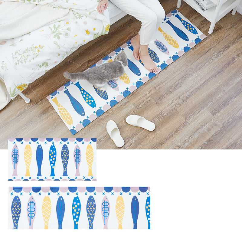 Nordic Home Decoration Rug Multi Color Plant Print Indoor Rug Non-Slip Backing Pet Friendly Easy Care Carpet