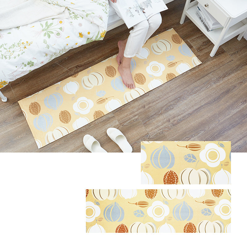 Nordic Home Decoration Rug Multi Color Plant Print Indoor Rug Non-Slip Backing Pet Friendly Easy Care Carpet