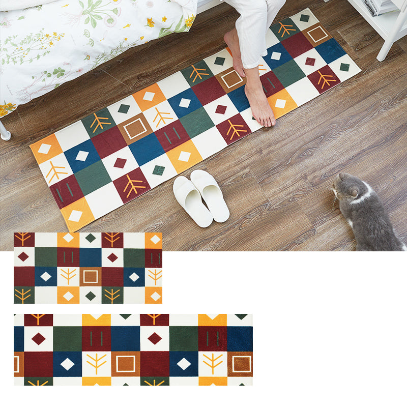 Nordic Home Decoration Rug Multi Color Plant Print Indoor Rug Non-Slip Backing Pet Friendly Easy Care Carpet
