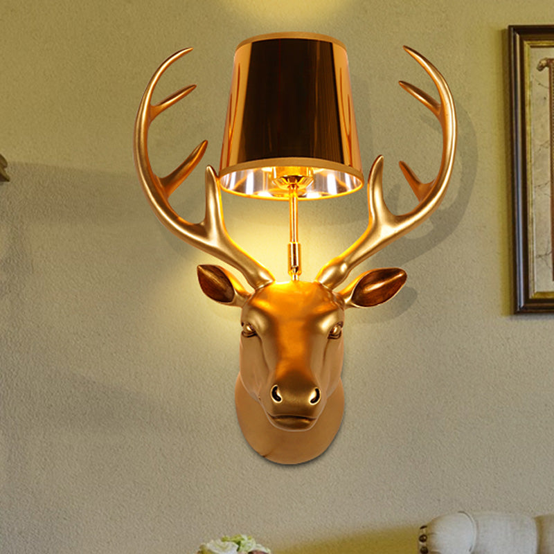 Elk Restaurant Wall Lamp Traditional Resin 1 Light Black/Pink/Blue Sconce Light Fixture with Glass Shade