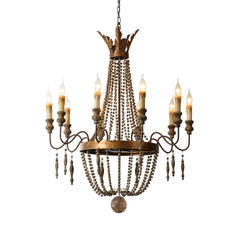 Rust Spur Empire Chandelier Traditional Metal 8/10 Bulbs Pendant Light Fixture for Living Room