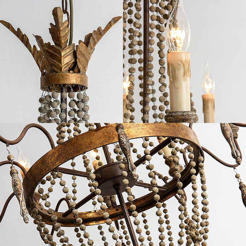 Rust Spur Empire Chandelier Traditional Metal 8/10 Bulbs Pendant Light Fixture for Living Room