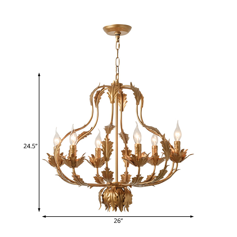 Gucca rustica lampadario sospeso in metallo 6 lampadine sospensione in ottone per sala da pranzo