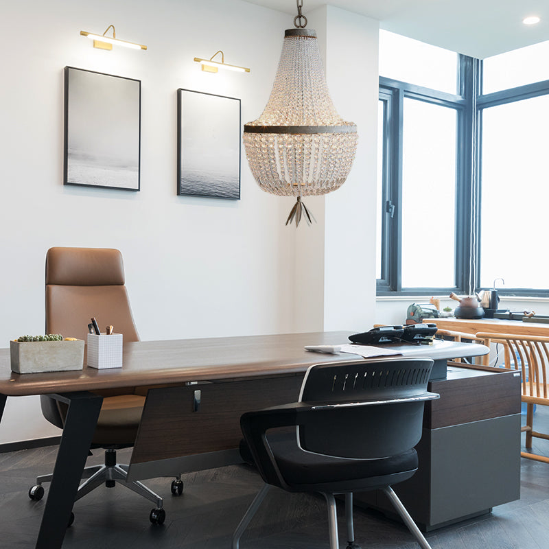 Chandelier de gourde blanche Nordic Crystal 3 Bulbes suspendus plafond pour le salon