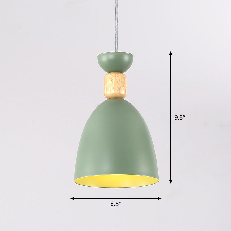 Bell Dining Room Down Lighting Pendant Metal Single-Bulb Nordic Style Hanging Light