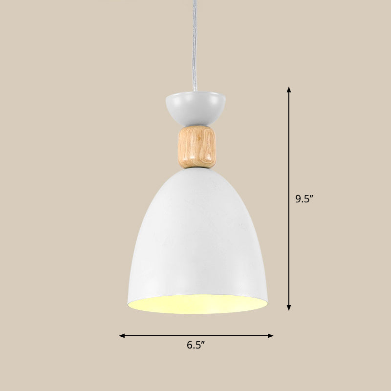 Bell Dining Room Down Lighting Pendant Metal Single-Bulb Nordic Style Hanging Light