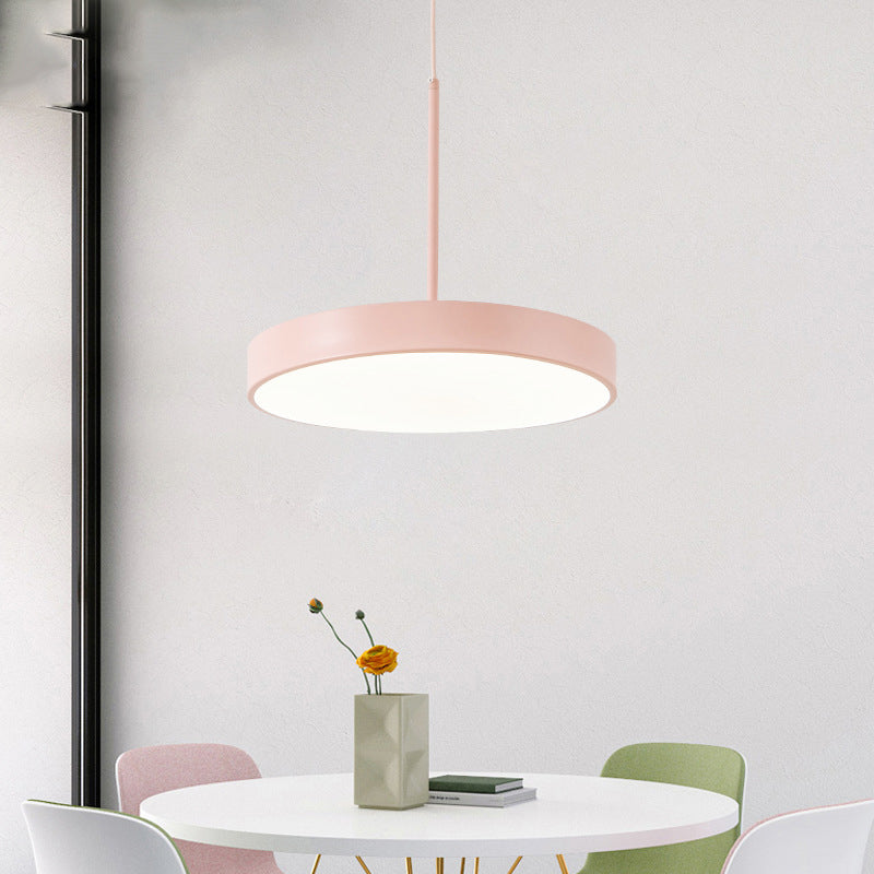 LED minimaliste LED suspendu pendant Light Circular plafond avec une teinte acrylique pour la salle à manger