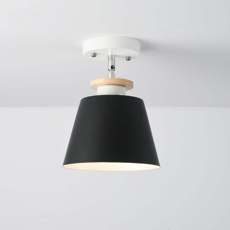 Upside-Down Trifle Ceiling Flush Light Macaron Metal 1-Light Corridor Adjustable Semi Flush Mount Lighting