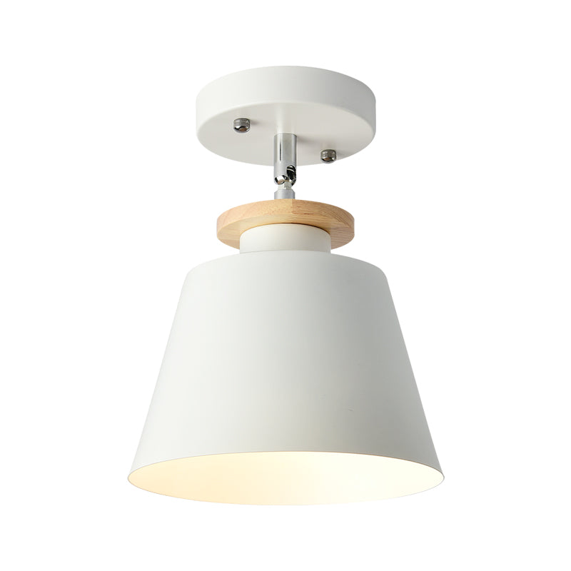 Upside-Down Trifle Ceiling Flush Light Macaron Metal 1-Light Corridor Adjustable Semi Flush Mount Lighting