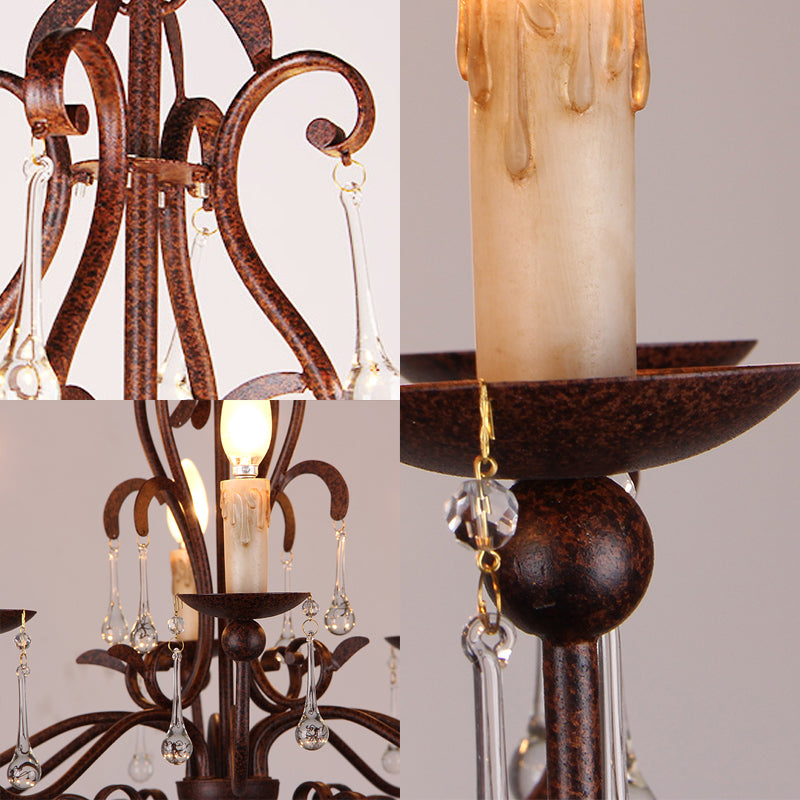 Modernism Sputnik Ceiling Chandelier Crystal 6/8 Heads Hanging Light Fixture in Black for Bedroom