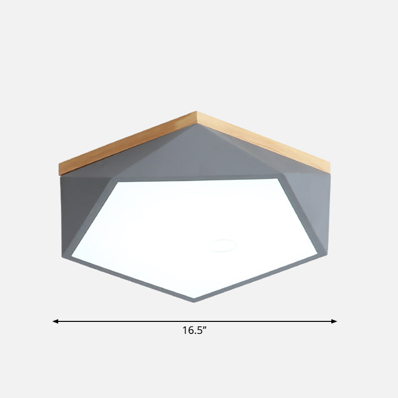 Nordic Geometrisch Flush Mount Led Licht Nordic Metal Slaapkamer Plafond-profiel met Acryl Diffuser