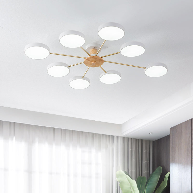 Molécula minimalista LED Light Light Sala de estar acrílico Semi Flush Chandelier