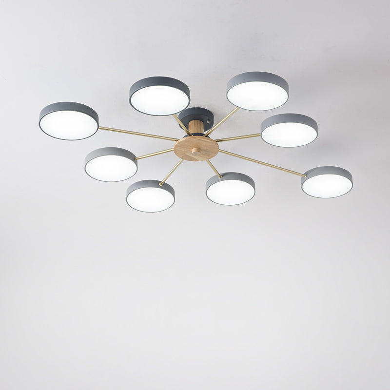 Molécula minimalista LED Light Light Sala de estar acrílico Semi Flush Chandelier