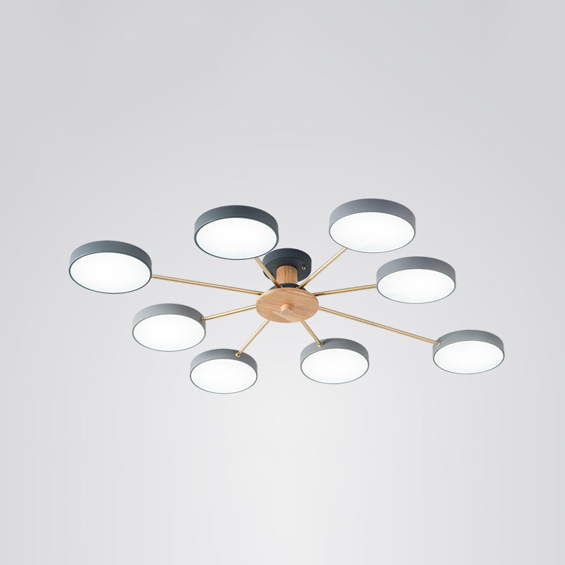 Molécula minimalista LED Light Light Sala de estar acrílico Semi Flush Chandelier