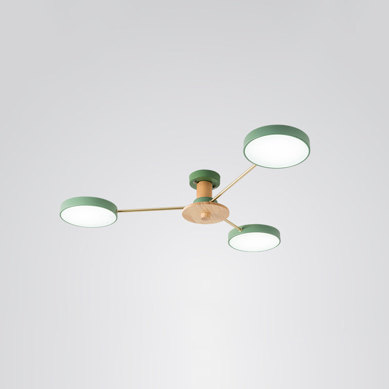 Molécula minimalista LED Light Light Sala de estar acrílico Semi Flush Chandelier