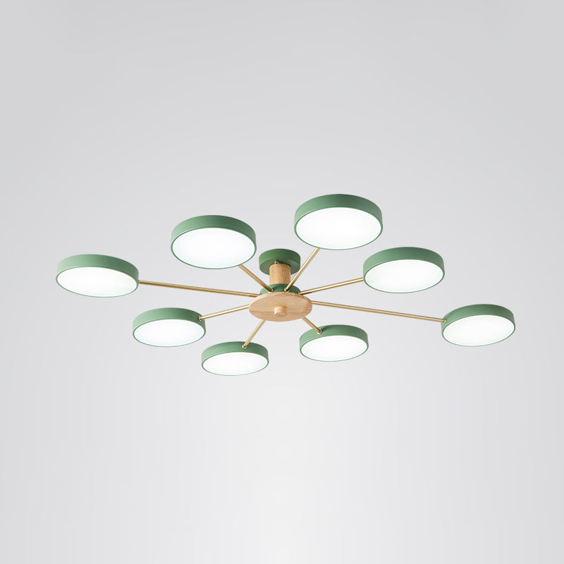 Molécula minimalista LED Light Light Sala de estar acrílico Semi Flush Chandelier