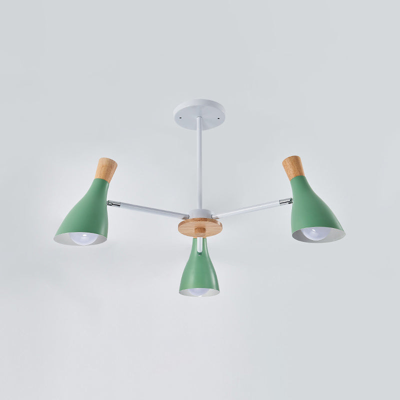 Lampada lampada a biota per bias di ferro Macaron Style Legno Light per soggiorno
