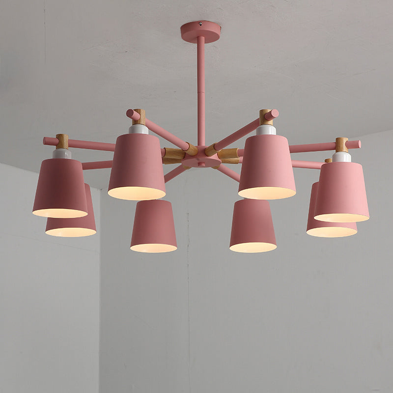 Lustre de plafond de chambre nordique à chambre nordique à nucléaire avec joint en bois
