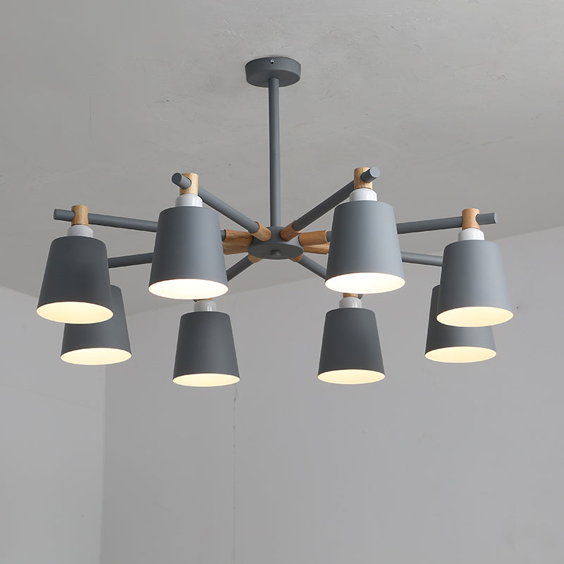 Lustre de plafond de chambre nordique à chambre nordique à nucléaire avec joint en bois
