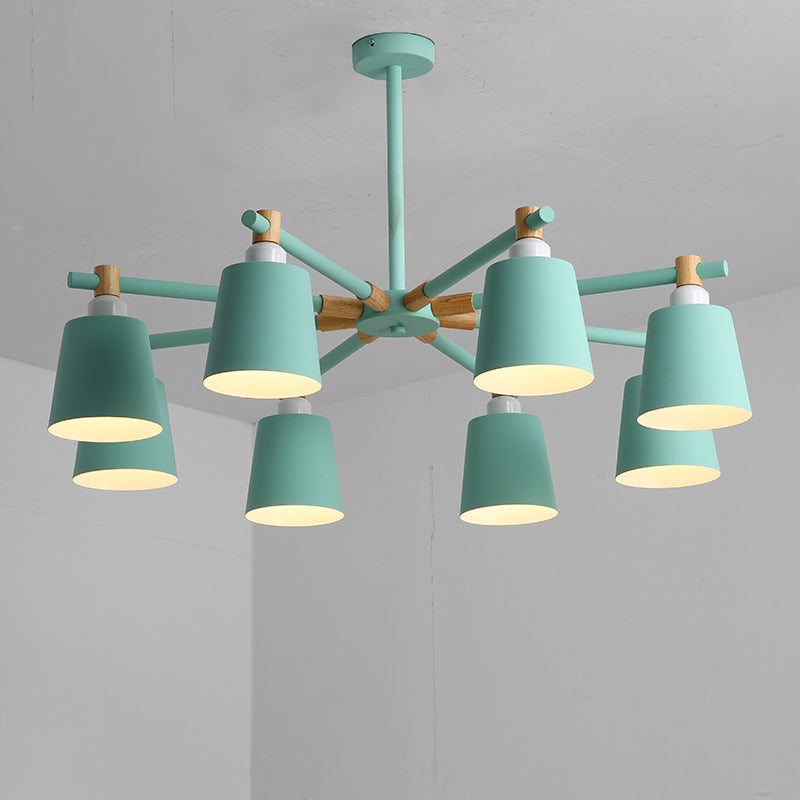 Lustre de plafond de chambre nordique à chambre nordique à nucléaire avec joint en bois