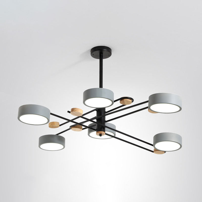 Criss-Cross LED Chandelier Nordic Novelty Metal 6-Light Living Room Hanging Lamp