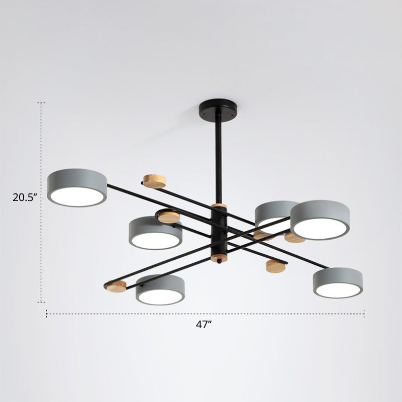 Lámpara LED de crujiente LED METAL NORDICA METAL DE ALTA DE LA Lámpara colgante de 6 luces