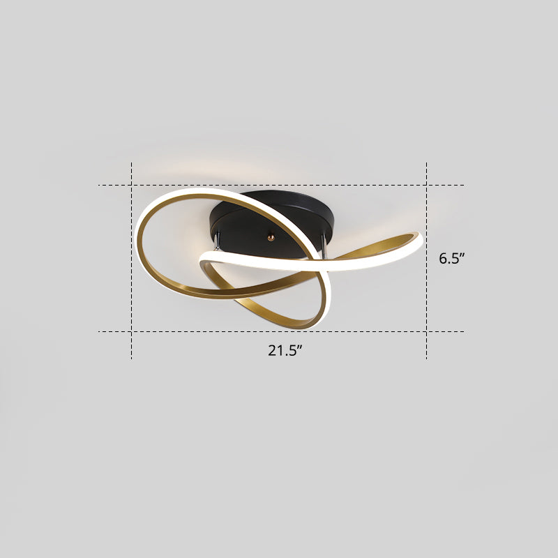 Bedroom LED Ceiling Lamp Simplicity Semi-Flush Light Fixture with Acrylic Strip Shade