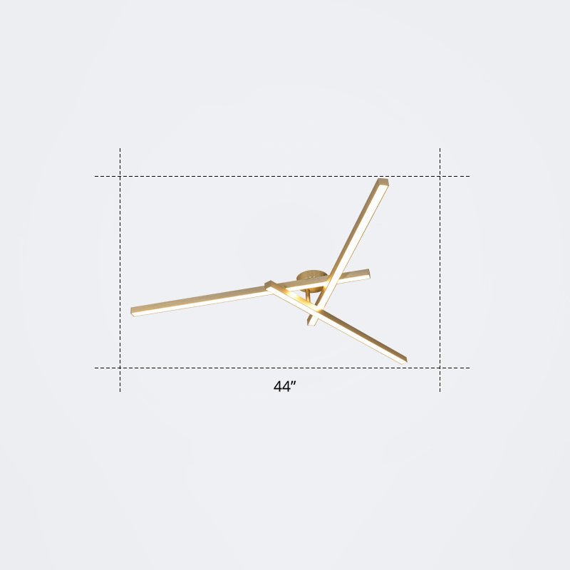 Radial Ceiling Mount Lamp Minimalistic Acrylic LED Semi Flush Light Fixture for Living Room