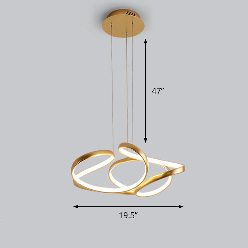 Lampada per il ristorante in metallo Twisty Led Lamting Lamping Slease Gold Hanging Lampada per il ristorante