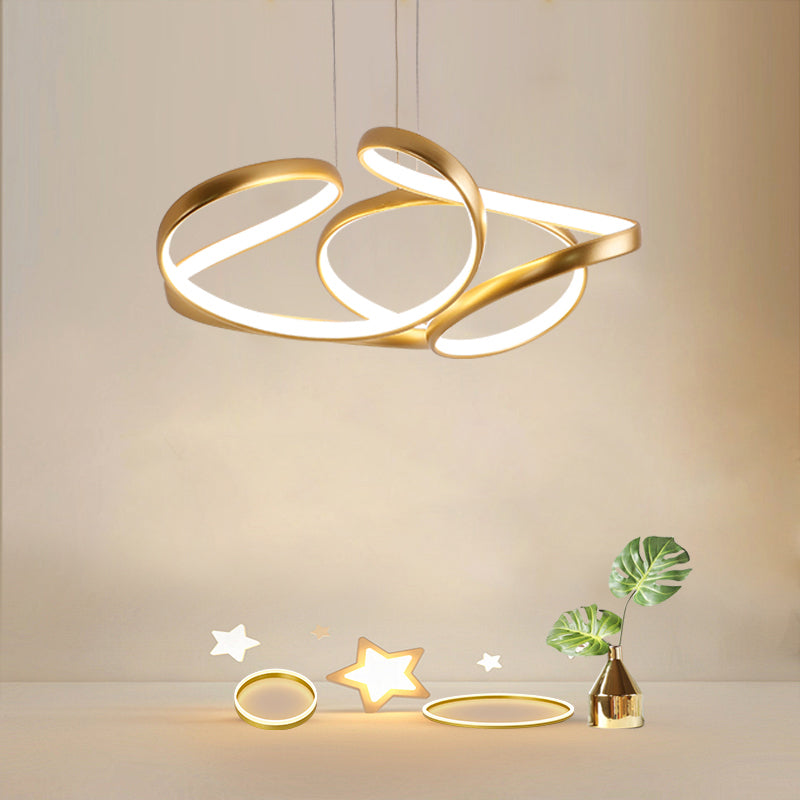 Lampada per il ristorante in metallo Twisty Led Lamting Lamping Slease Gold Hanging Lampada per il ristorante
