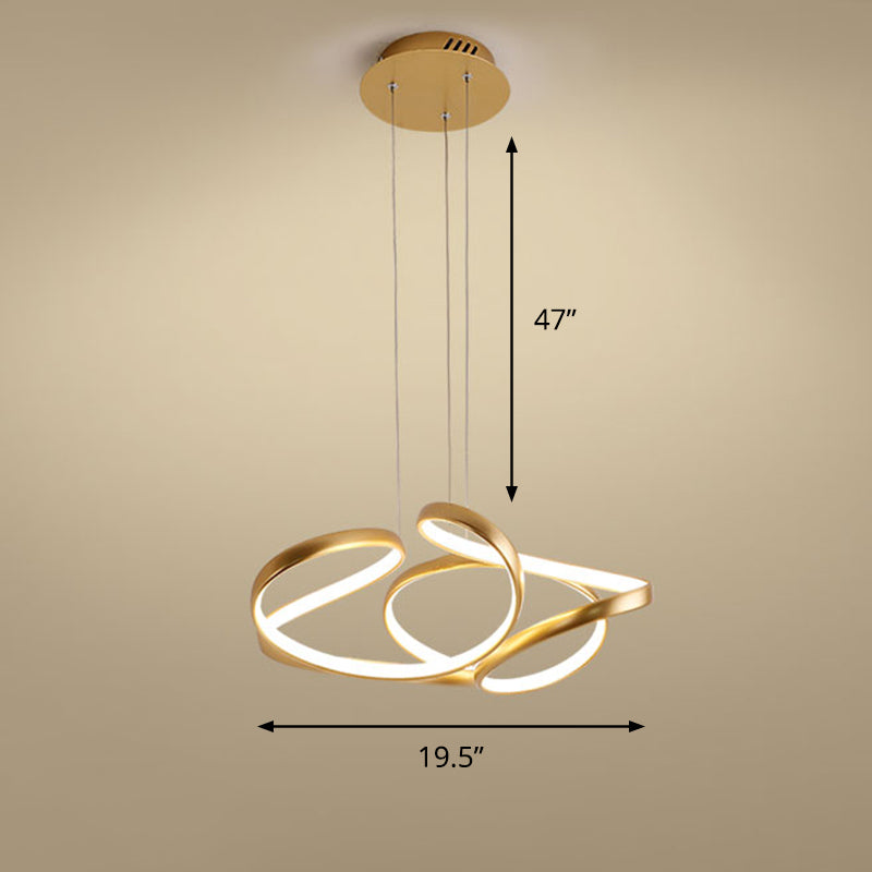 Lampada per il ristorante in metallo Twisty Led Lamting Lamping Slease Gold Hanging Lampada per il ristorante