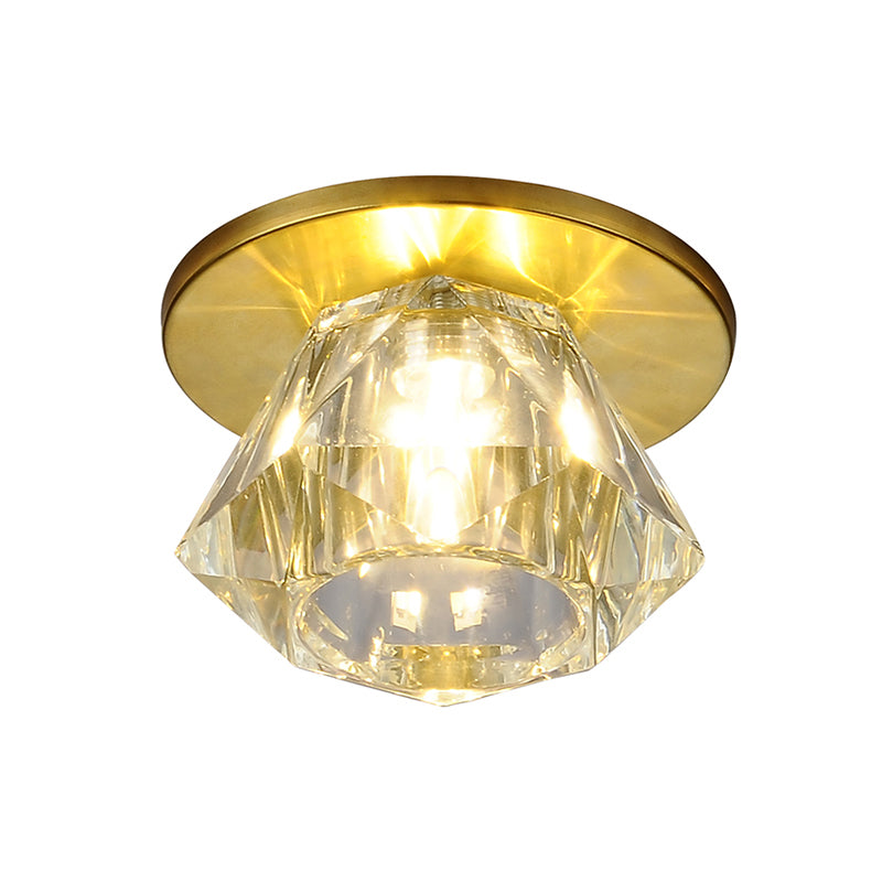 Gemstone Formato Soffsh Flush Monte Simple Clear Crystal Hallway Flush Light Fixture