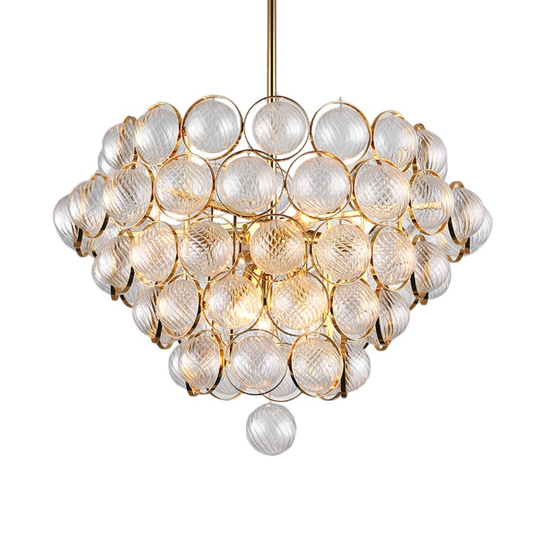 23.5"/33.5" Wide Bubble Chandelier Lamp Modernism Crystal Beige LED Pendant Lighting Fixture for Bedroom