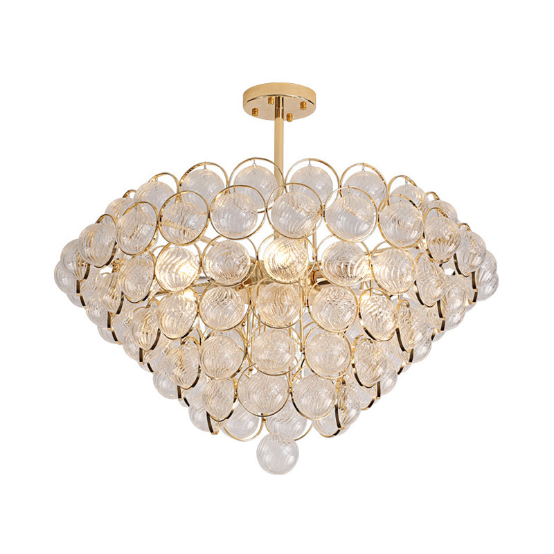 23.5"/33.5" Wide Bubble Chandelier Lamp Modernism Crystal Beige LED Pendant Lighting Fixture for Bedroom