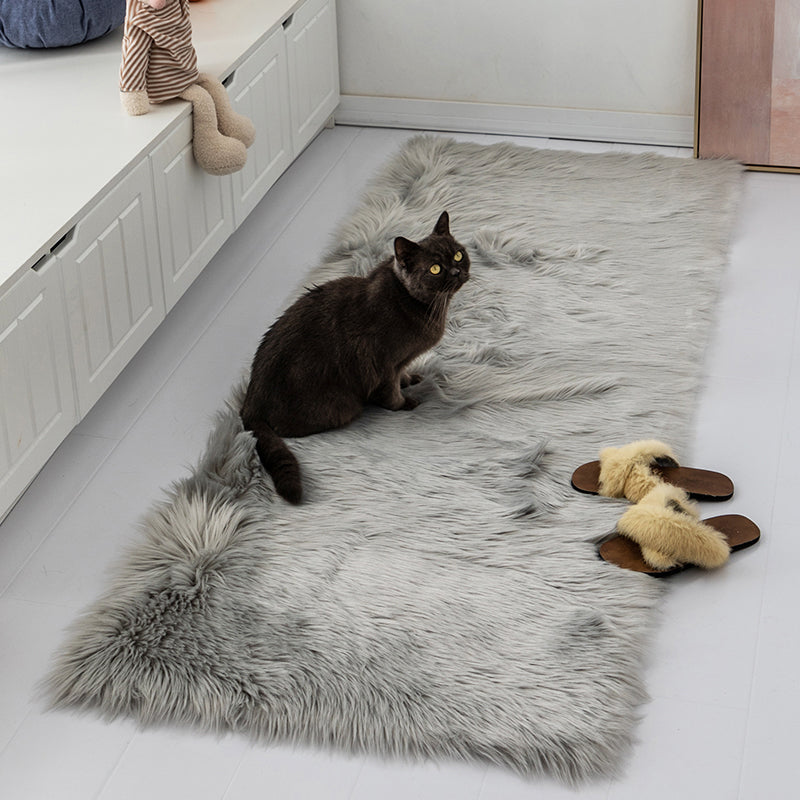 Multi -Color Casual Teppich Polyster Solid gefärbter Innenteppich Haustierfreundlicher Maschinenwaschbar Teppich für Schlafzimmer