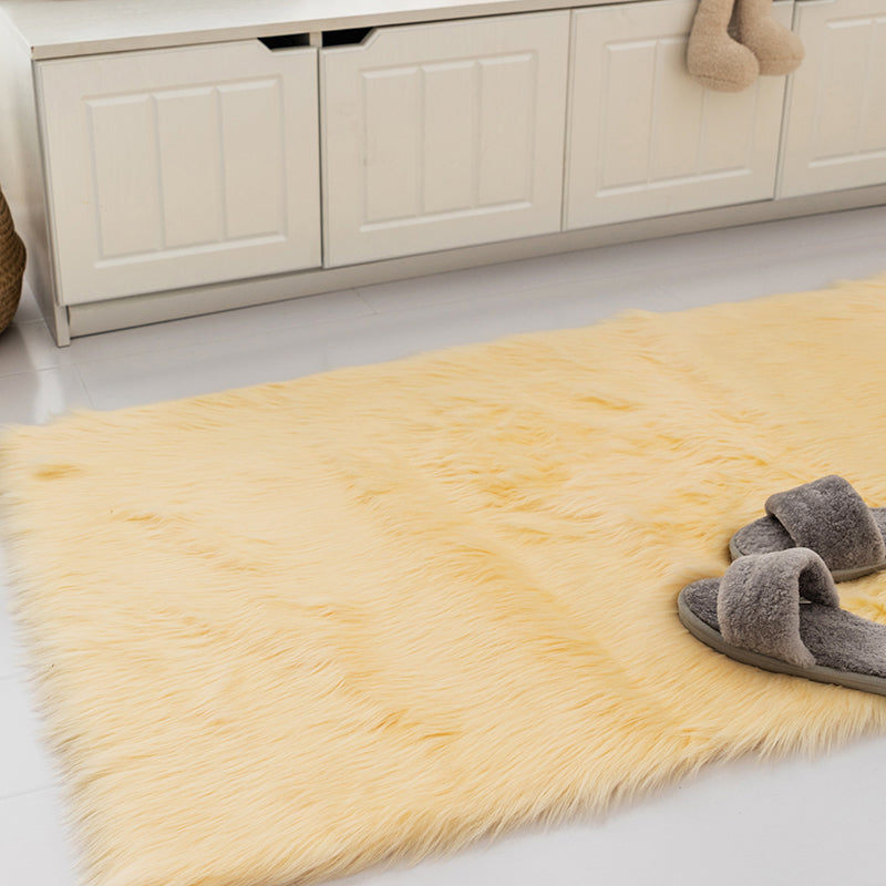 Multi -Color Casual Teppich Polyster Solid gefärbter Innenteppich Haustierfreundlicher Maschinenwaschbar Teppich für Schlafzimmer