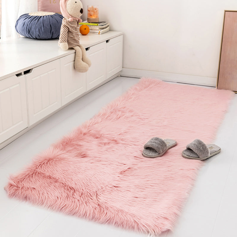Multi -Color Casual Teppich Polyster Solid gefärbter Innenteppich Haustierfreundlicher Maschinenwaschbar Teppich für Schlafzimmer