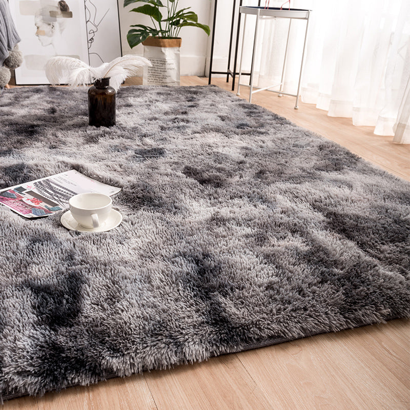 Simple Solid Color Rug Multi Colored Polyster Indoor Rug Non-Slip Backing Pet Friendly Area Carpet for Bedroom