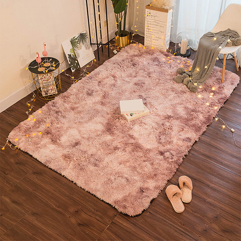 Simple Solid Color Rug Multi Colored Polyster Indoor Rug Non-Slip Backing Pet Friendly Area Carpet for Bedroom