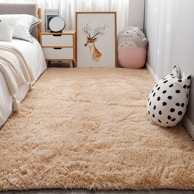 Multi Colored Bedroom Rug Casual Solid Colored Indoor Rug Polypropylene Non-Slip Backing Easy Care Area Carpet