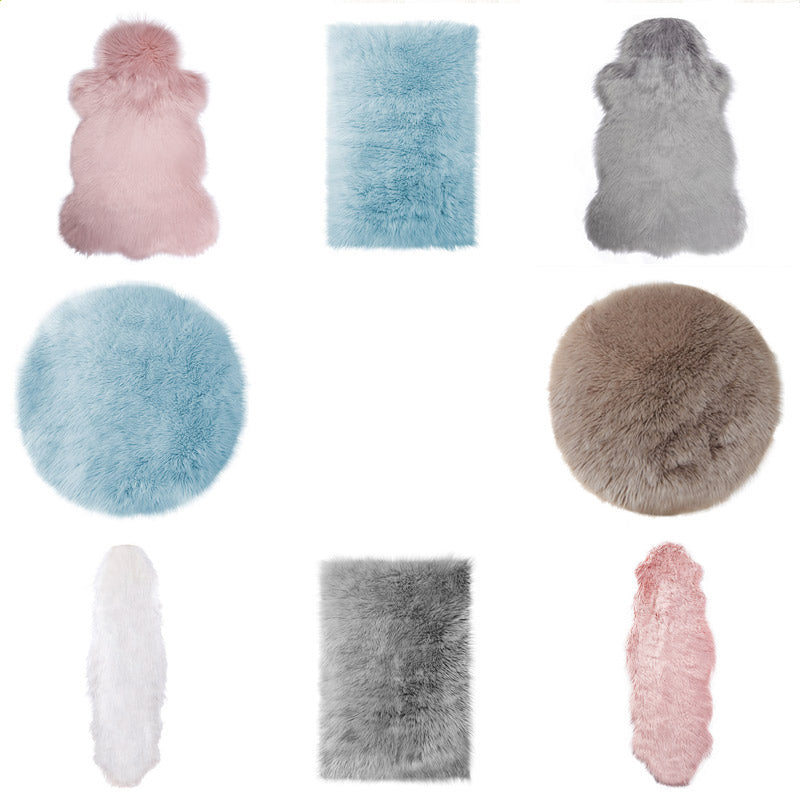 Irregular Shape Solid Rug Multi-Color Simple Indoor Rug Polyster Non-Slip Backing Washable Area Carpet for Room
