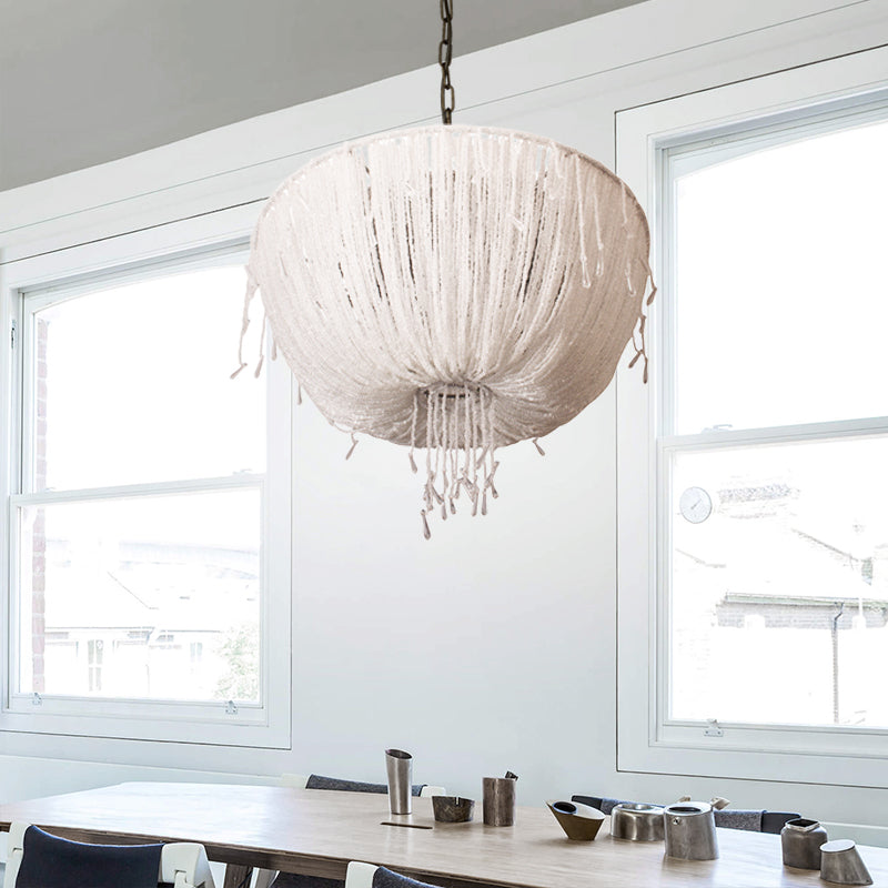 Contemporáneos de araña colgante CRISTAL 3 Bulbos de colmena Luz de suspensión en blanco para el comedor