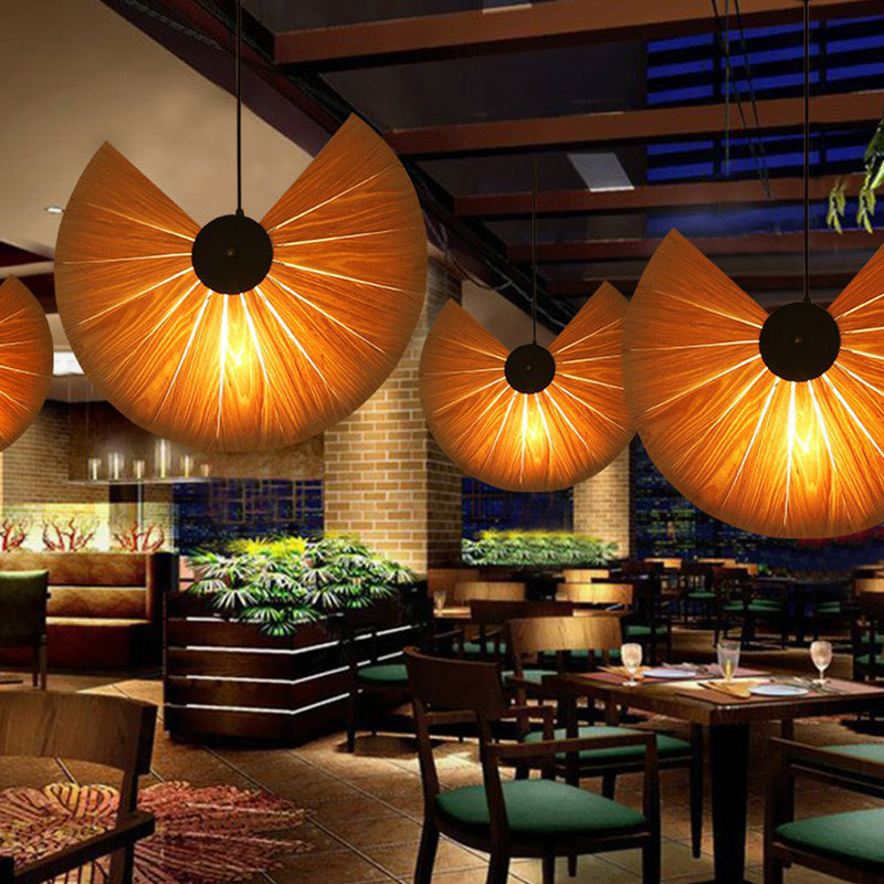Plant Restaurant Ceiling Suspension Lamp Wooden Decorative Pendant Lighting Fixture