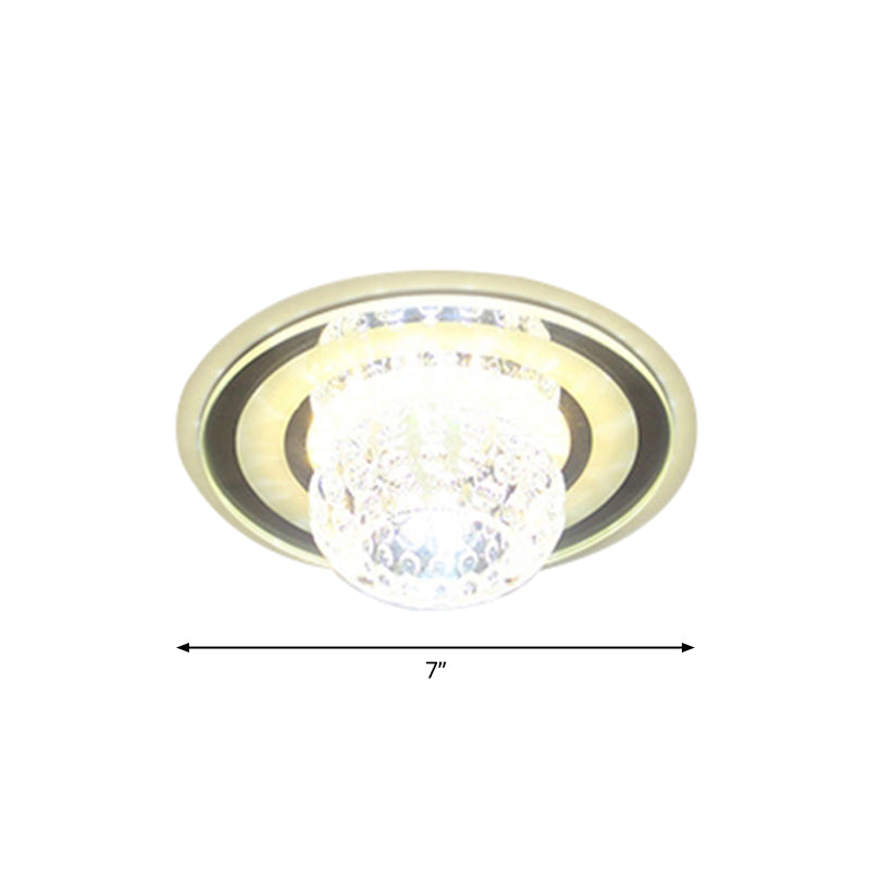 Donut LED Flush Mount Lighting Contemporary Cut-Crystal Clear Ceiling Mount Light for Entryway