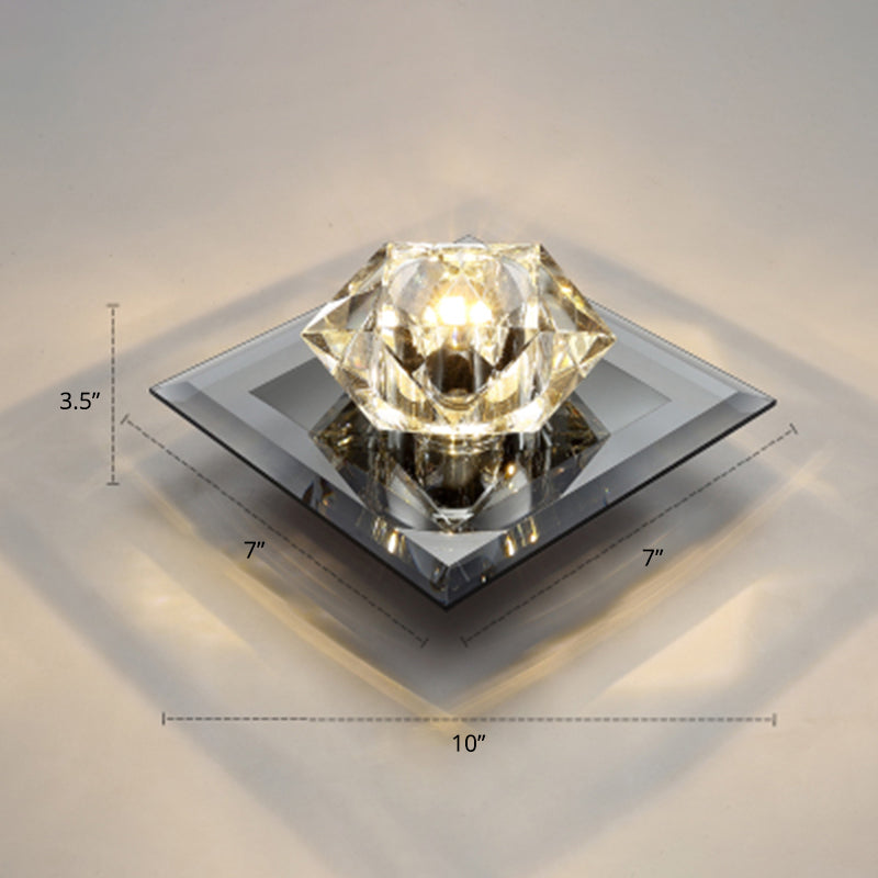 Afgeschuinde K9 Crystal Floweret inbouwverlichting Eenvoud LED-plafondmontagelamp voor gang