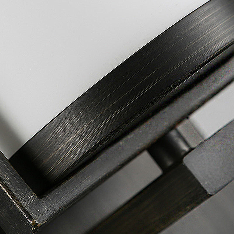 Opal Verre noir Black Murn Cylinder 1-Light Modern Wall Mount Mount Lightture avec plaque arrière carrée pour le porche