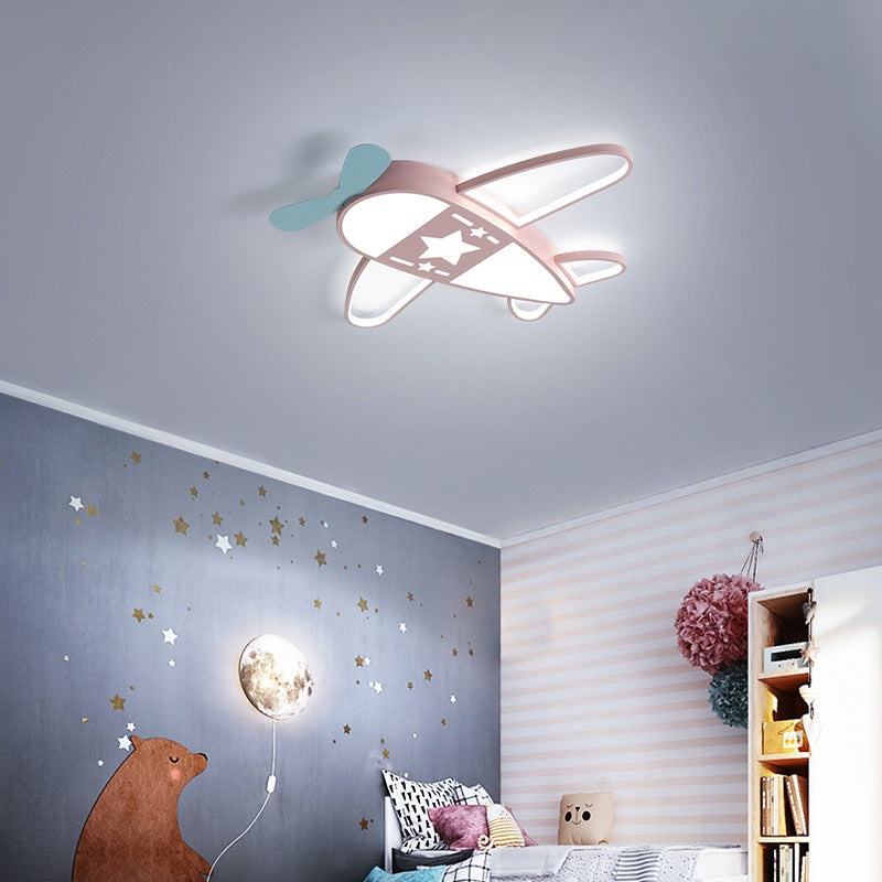 Airplane LED Flush Mount Fixture Kids Style Acrylic Nursery Flush Mount Ceiling Light