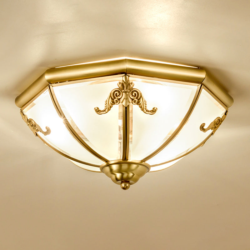 Flush Mount Verlichting Traditionele Eetkamer Plafond Licht met Dome Frosted Glass Shade