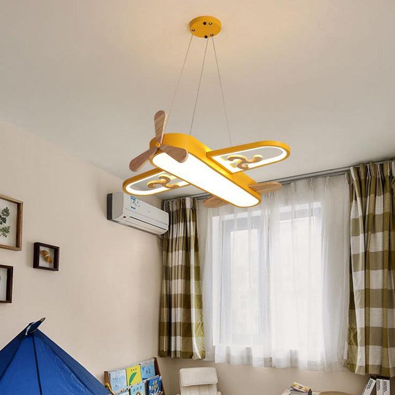 Kindervliegtuigvormige hangende lamp acryl slaapkamer led kroonluchter hanglampje